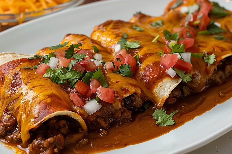 enchilada a tányéron